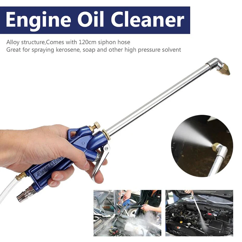 

Car Auto Water Cleaning Gun Pneumatic Tool with 120cm Hose Machinery Parts Alloy Engine Care 400mm Engine Oil Cleaner Tool