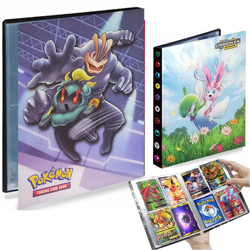 

4 карманных альбома Pokemon 240 держатель для карт игра в игру книга для покемонов папка с загруженным списком Коллекционная карта детские игруш...