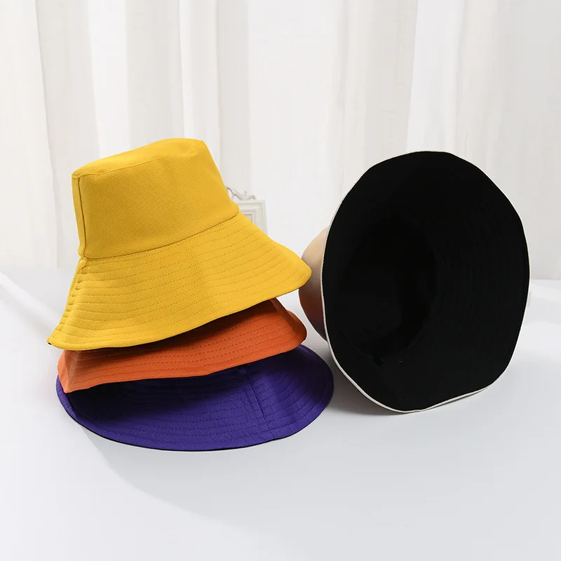

unisex casual Solid color double sided Bucket Hat men womens Bob hip hop Panama Summer daisy lady Fisherman hat outdoor Sun Caps