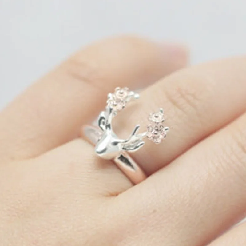 Винтажные кольца в виде оленя розового золотого и серебряного цветов для женщин