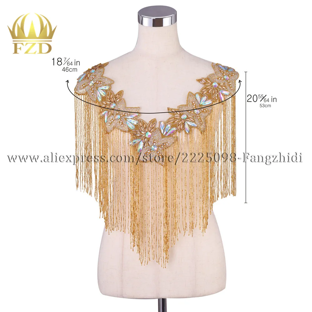 FZD 1 шт. Стразы ручной работы из бисера горячей фиксации Кристалл Короткие бахромы