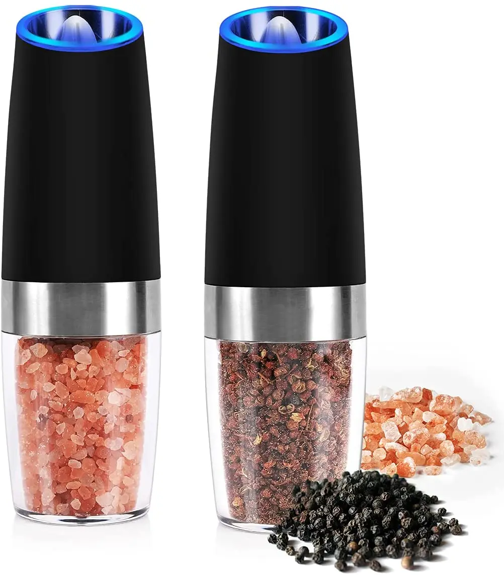 

2Pcs Set Electric Pepper Mill Stainless Steel Automatic Gravity Shaker Salt And Pepper Grinder Kitchen Spice Grinder Tools