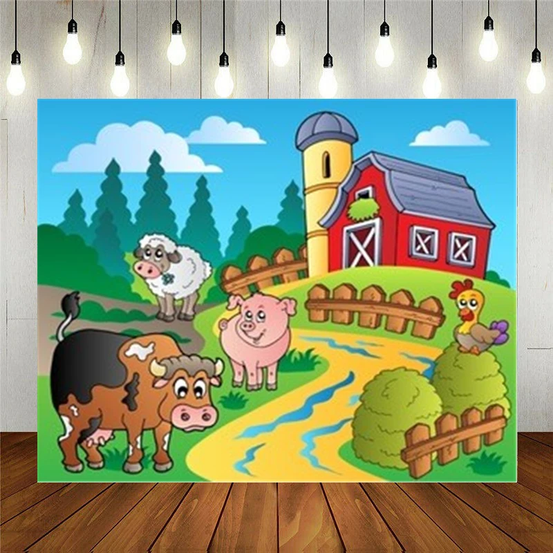 Nitree фото реквизит для фотостудии Виниловый фон фотосъемки с изображением фермы