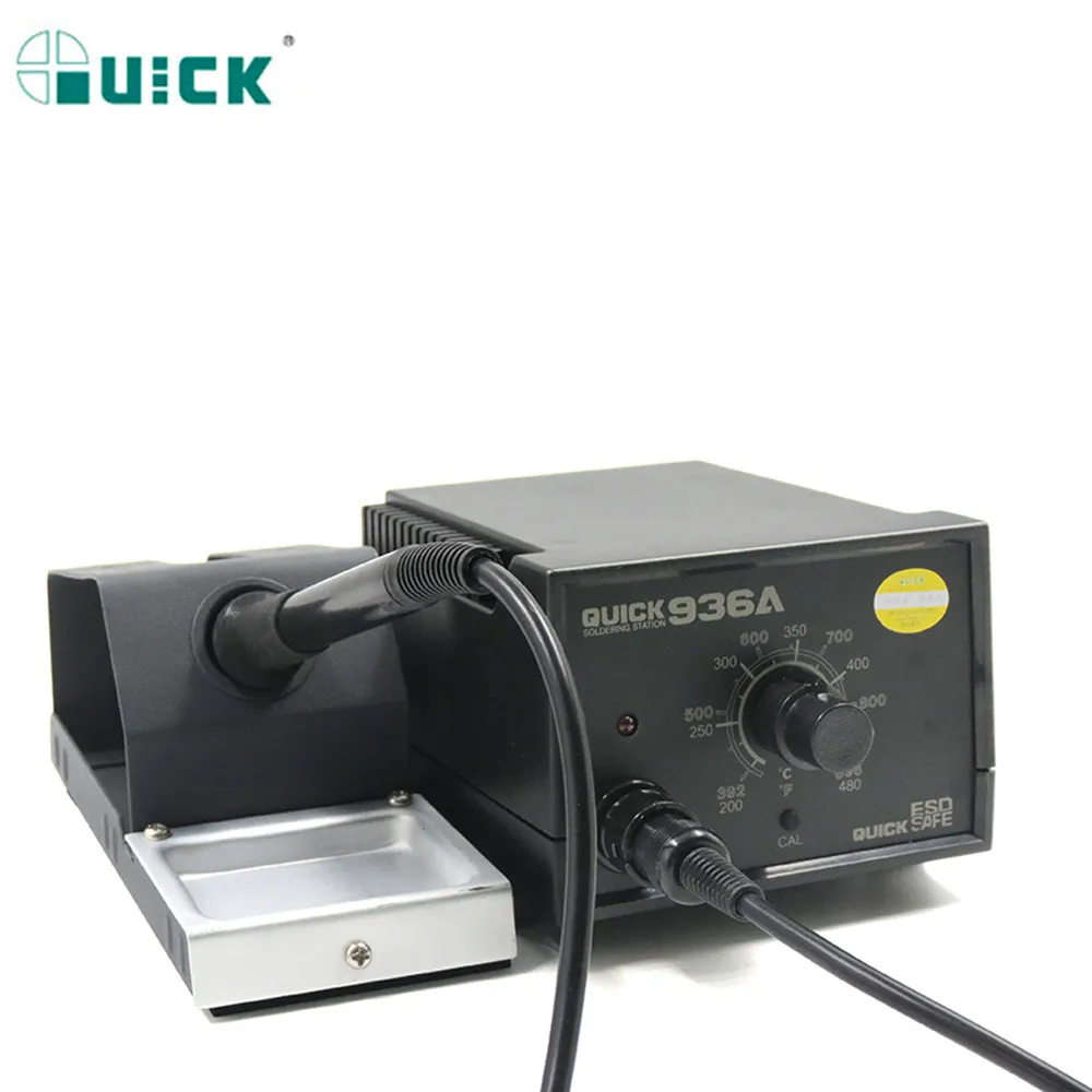Original QUICK 220V 60W 936A Constant Temperature 6 Electronic Soldering Iron SMD Rework Station with 10pcs solder iron tips