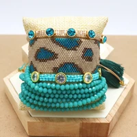 zhongvi fashion miyuki bracelets set moda leopard pattern armband rhinestones bracelet for ladies pulseras mujer crystal jewelry