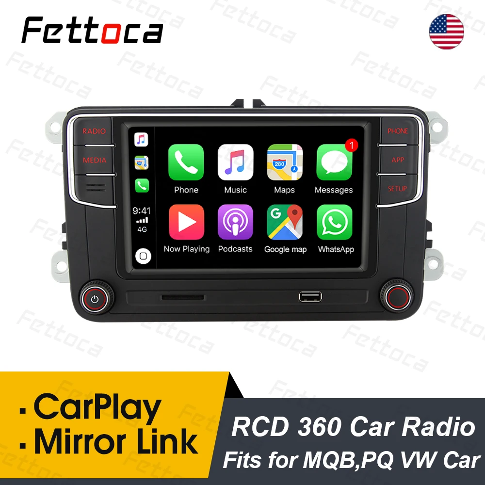 Автомобильное радио FETTOCA RCD360 Plus MIB Carplay DS RCD330 головное устройство Mirror Link для VW Polo Golf