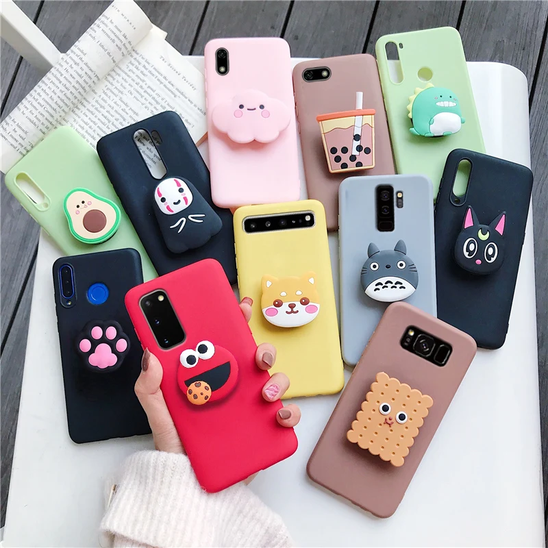 

3D Silicone Cartoon Stand Phone Holder Case for Samsung M31 M51 M30s M31S M62 F62 J3 J5 J7 J4 Plus J6 plus J8 plus Fruits Cover