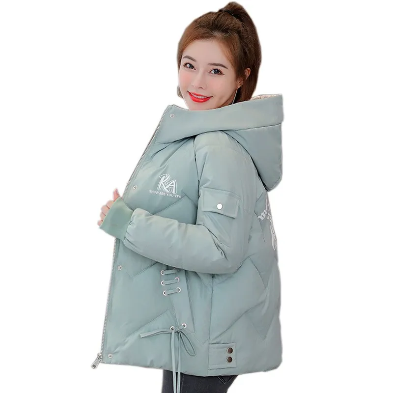 Осенне-зимняя женская хлопковая куртка-парка с капюшоном теплое Женское пальто