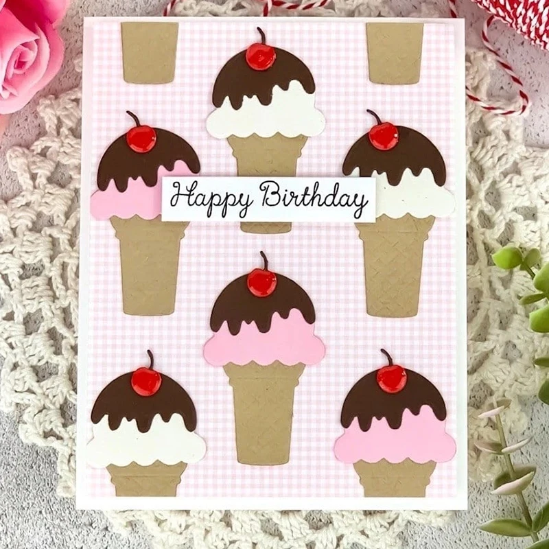 

JC Metal Cutting Dies Ice Cream Cone Scrapbooking Handmade Make Stencil Craft Mold Mould Model Decor Template 2020 New Design