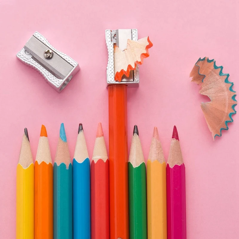 Набор металлических мини-точилок для карандашей ручная точилка серебристого