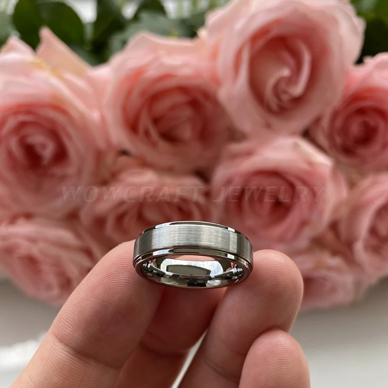 Кольцо из карбида вольфрама для мужчин и женщин обручальное кольцо с матовой