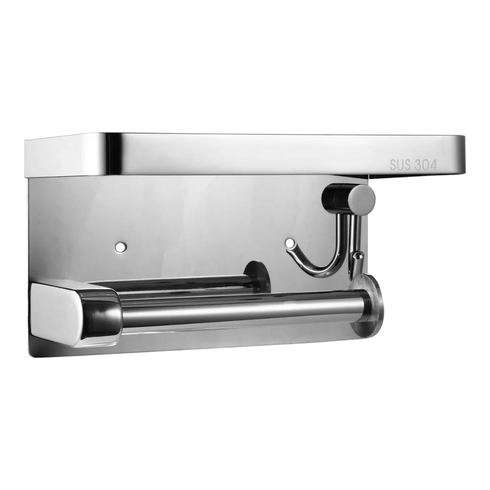 

Stainless Steel Tissue Holder Wall Mounted Storage Rack Punch-free Towel Holder