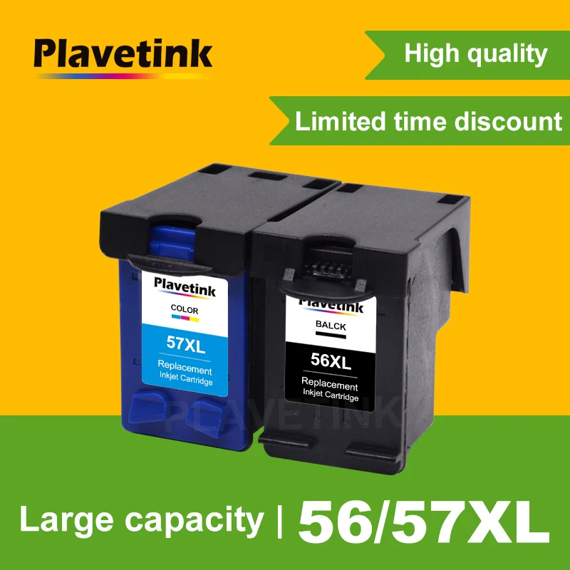 

Plavetink 56XL 57XL Ink Cartridge Replacement For HP 56 57 56 XL Deskjet 450 450cbi 450ci 450wbt F4140 F4180 5150 5550 Printer