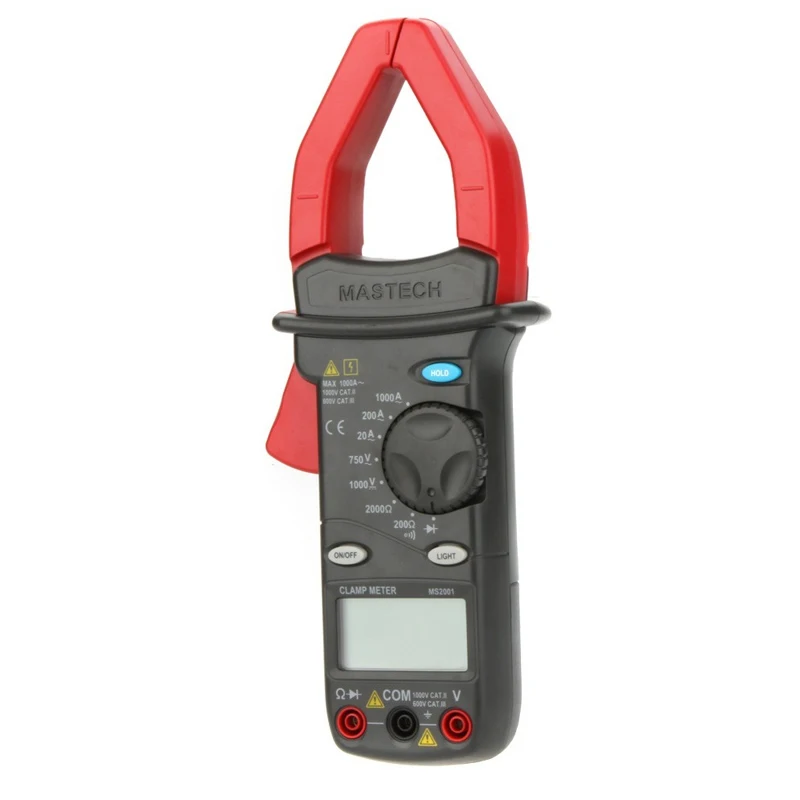 MASTECH MS2001 цифровой AC клещи 1000A AC/DC Вольтметр Амперметр Омметр тестер W/ЖК-подсветка Мегаомметр