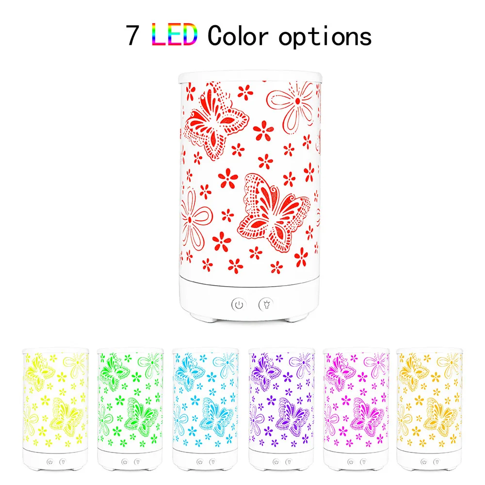 Mini Aromatherapy Essential Oil Diffuser Mute Mist Maker and Air with 7 Color LED Lights Humidifiers Spa-grade | Красота и здоровье
