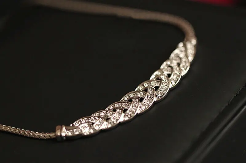 Плетеные украшения винтажное ожерелье полюсная цепочка змея со стразами