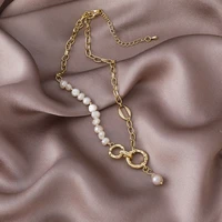 2021 new popular light luxury baroque wind natural pearl necklace stylish womens necklace temperament clavicle chain jewelry