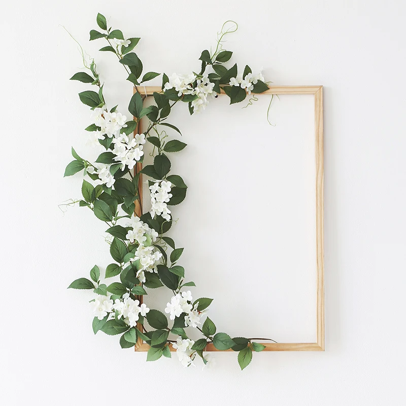 Miz искусственная Гортензия цветы Ротанговые полоски для украшения стен и окон в