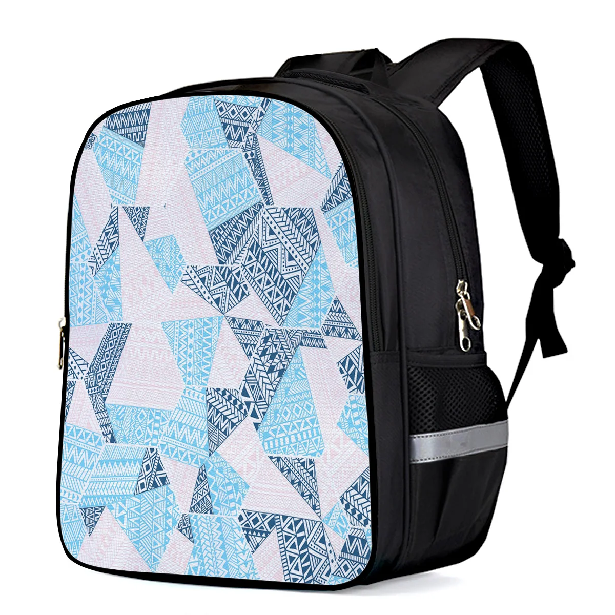 Темно синий розовый рюкзак с треугольной геометрией детские школьные сумки для