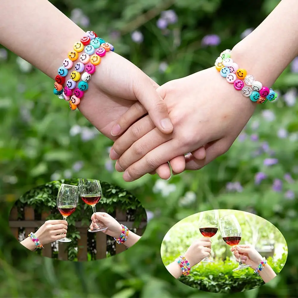 New Fashion 50pcs Acrylic 10mm Convex Smiling Face Round Loose Beads DIY Bracelet Necklace Handmade Trendy Jewelry Accessories