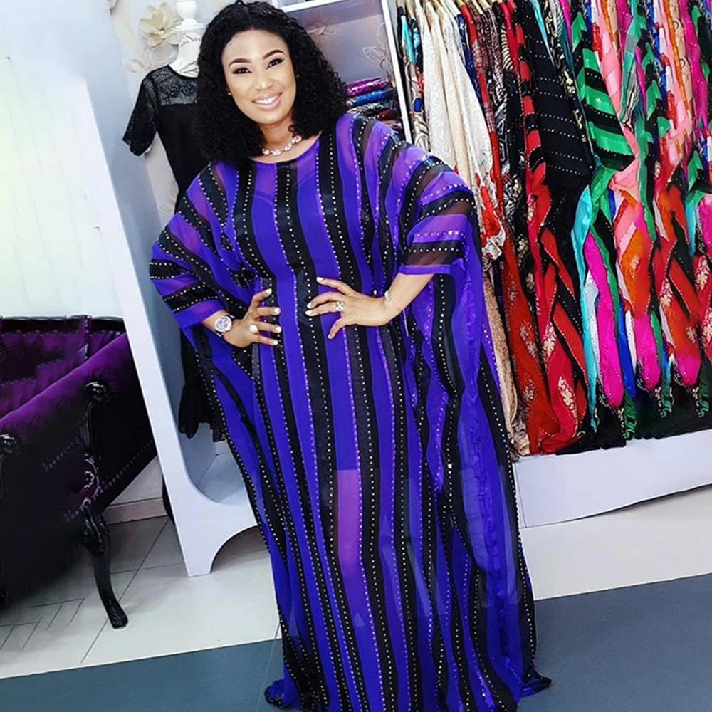 Мусульманская Мода абайя Дубай платье кафтан Дизайн узор полоса печать