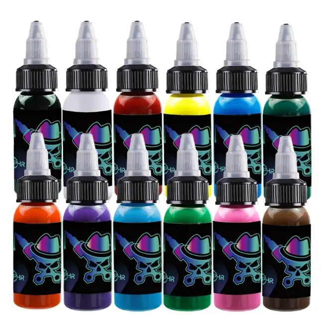 12 colors OPHIR Airbrush Acrylic Paint for Model Shoes Leather Painting Airbrush DIY Paint Model Acrylic Paint TA005 - Цвет: 12 colors