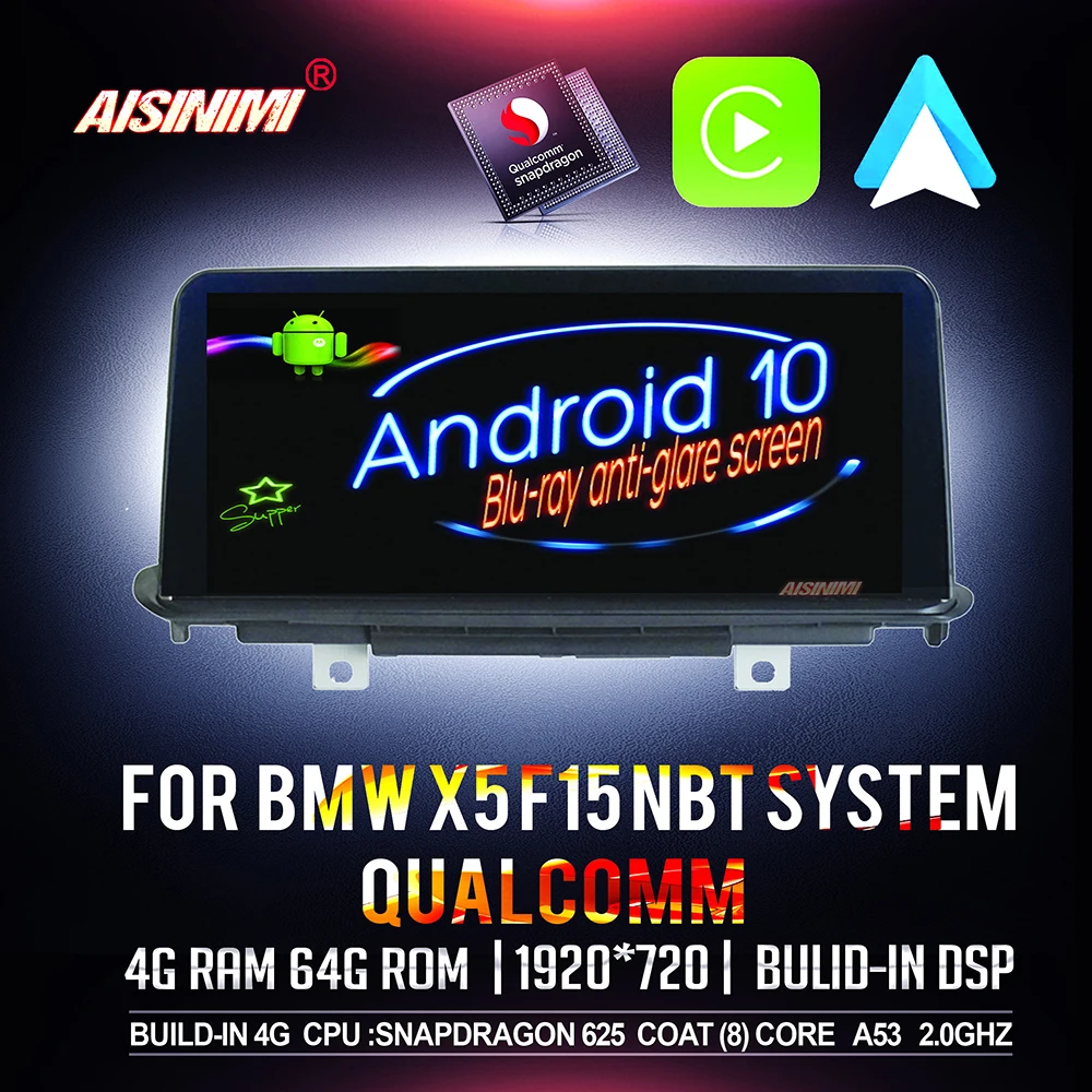AISINIMI Qualcomm Android 10 автомобильный Dvd Navi плеер для BMW X5 F15 (2014 2017) NBT система аудио gps
