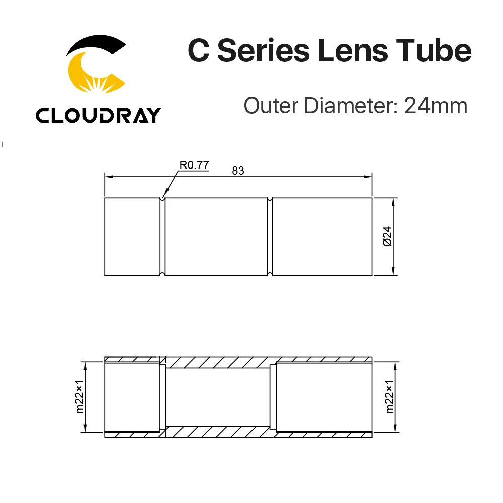 Cloudray C внешняя трубка объектива CO2 диаметр 24 мм для диаметром 20 fl50 8/63 5/101 6 лазерной