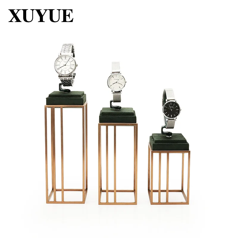 Jewelry display props, metal velvet leather window, watch holder, creative jewelry display shelf jewelry organizer