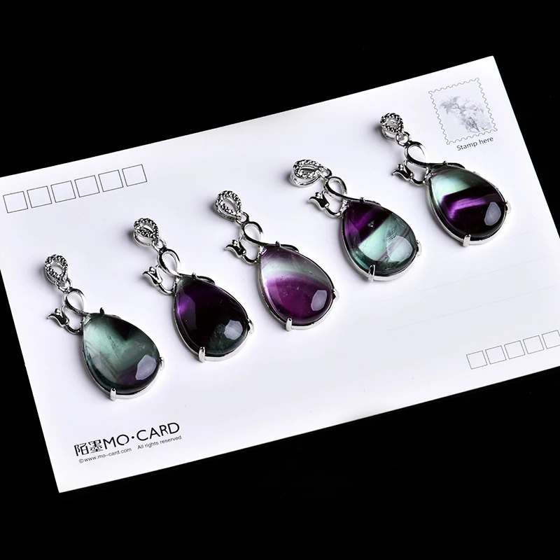 1 шт. натуральный флюоритовая Подвеска из минерального флюорита в форме капли