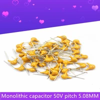 100pcs monolithic ceramic capacitors 50v 10pf 15pf 18pf 20pf 1nf 22nf 1uf 100nf 330nf 4 7uf 3 3nf 10uf 5 6nf 33nf