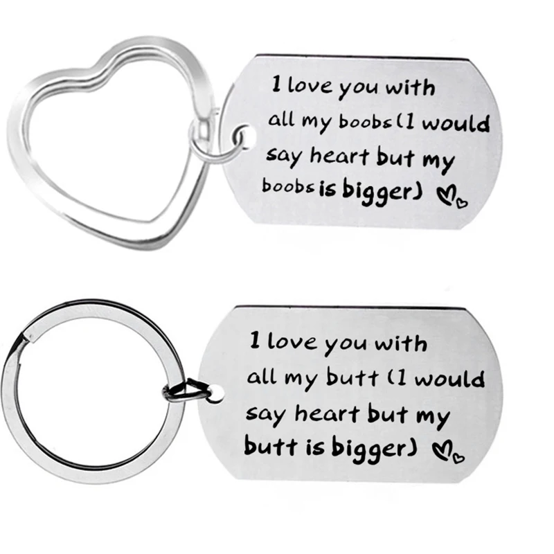 Парные забавные брелки для ключей Я тебя люблю со всеми моими ягодицами|Брелоки| |