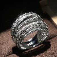 Huitan колечки для свадьбы из латуни с кристаллами