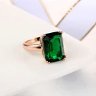 Свадебные обручальные кольца, подарки, классическое кольцо с зеленым кристаллом циркония, элегантные кольца из розового золота на палец, модные кольца для женщин