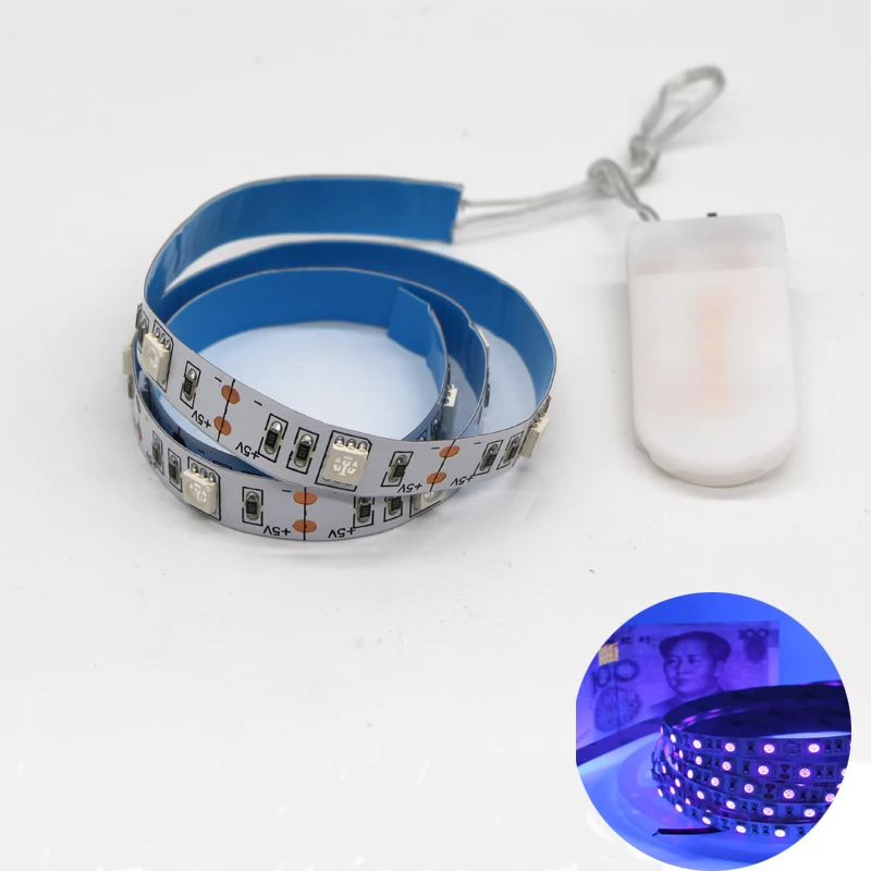 Гибкая светодиодная УФ-лента SMD 5050 5 В, водонепроницаемая светодиодная лента IP30 30 30 светодиодный одов/м, ультрафиолетосветодиодный светильник ная лента 0,5 м-2 м
