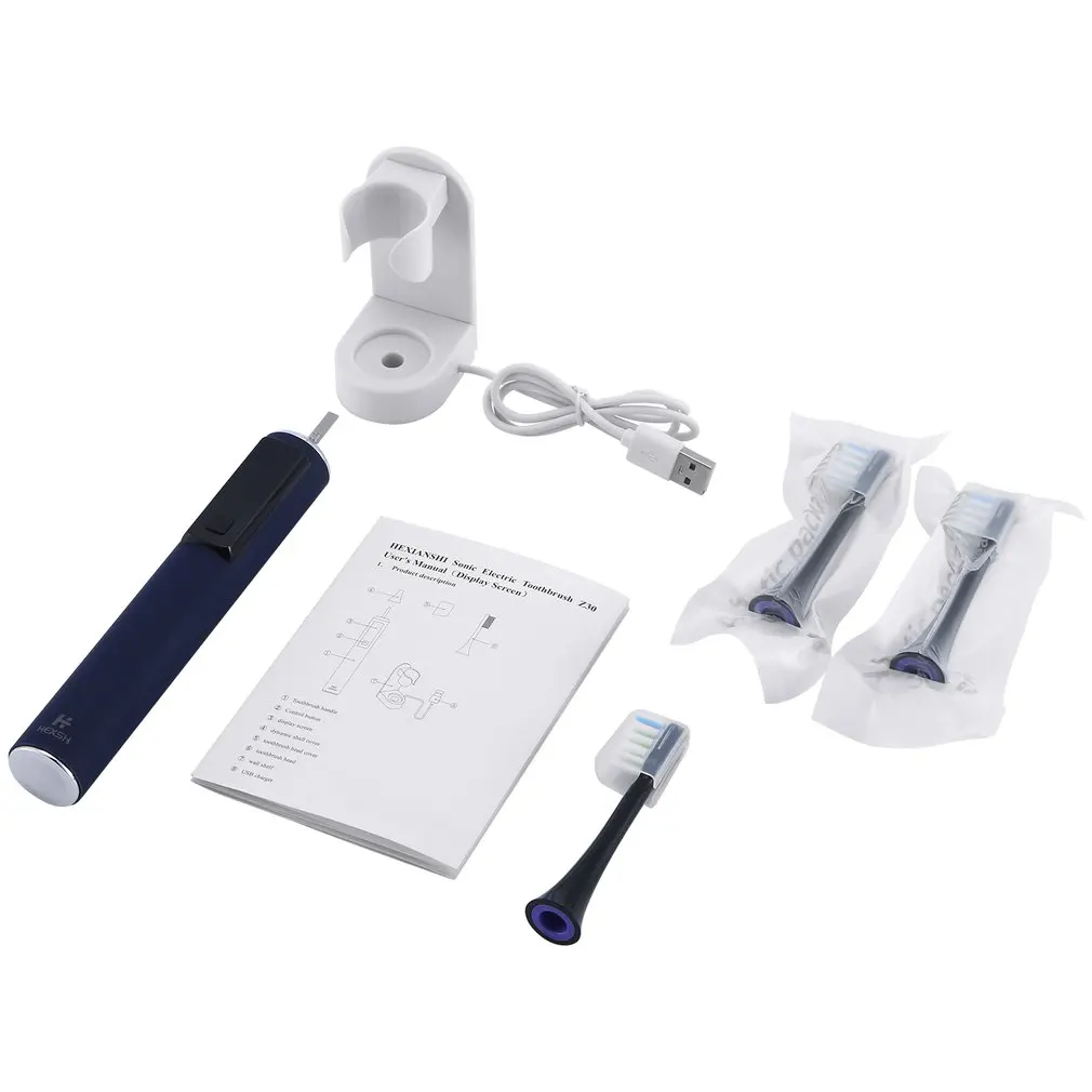 

Электрическая зубная щетка с беспроводным зарядным датчиком и OLED-дисплеем IPX7, водонепроницаемая электрическая зубная щетка, набор для уход...