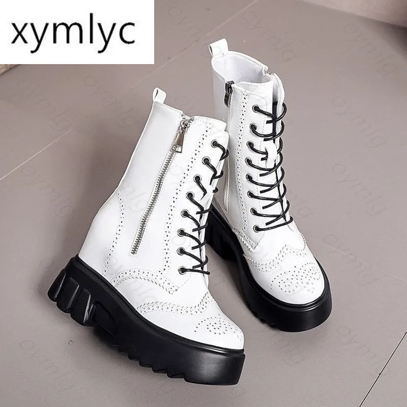 

Real Soft Leather Nude Boots Women's British Style Autumn And Winter 2020 New Casual Women's Shoes Short boots Women Fashion