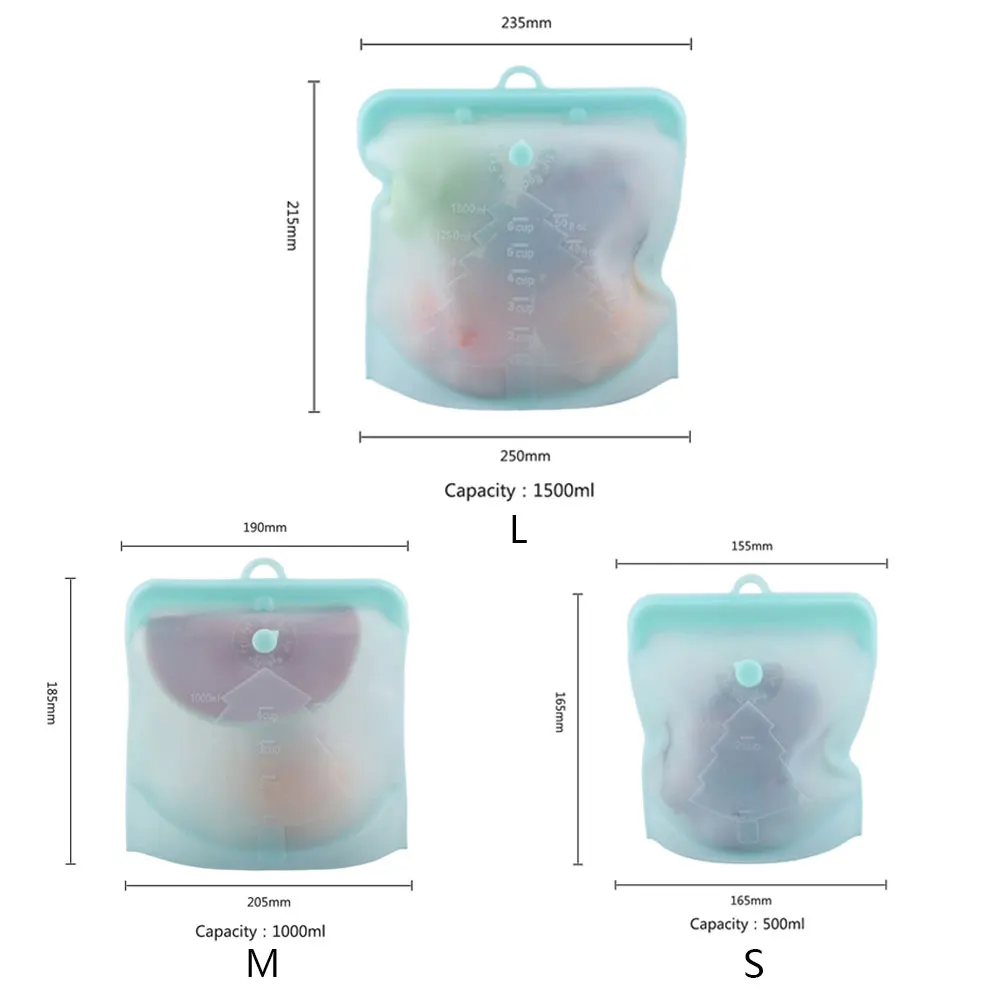 Силиконовый Пакет для продуктов свежие герметичные пакеты многоразовые