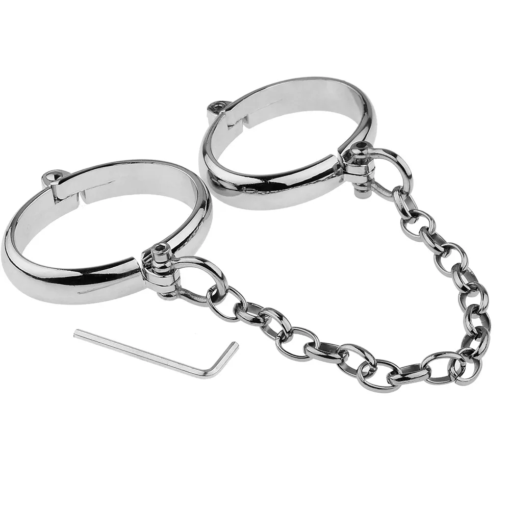 Металлические наручники секс связывание лодыжки наручники браслет с замком Секс товары БДСМ секс раб restoraintstoys | AliExpress