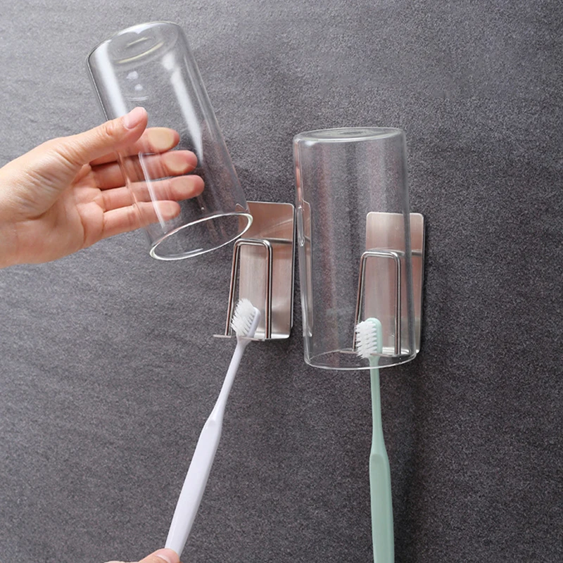 Нержавеющая сталь без следа стикер держатель зубной щетки присоска полоскание