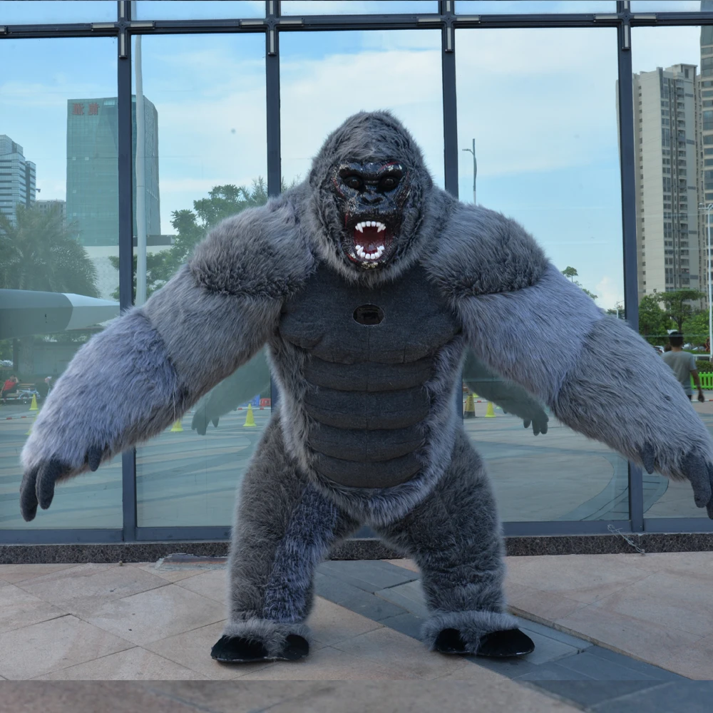 King Kong Inflatable Costume for Adult Plush Furry Mascot Anime Halloween Venice Carnival Dress Suit Fursuit orangutan Gorilla
