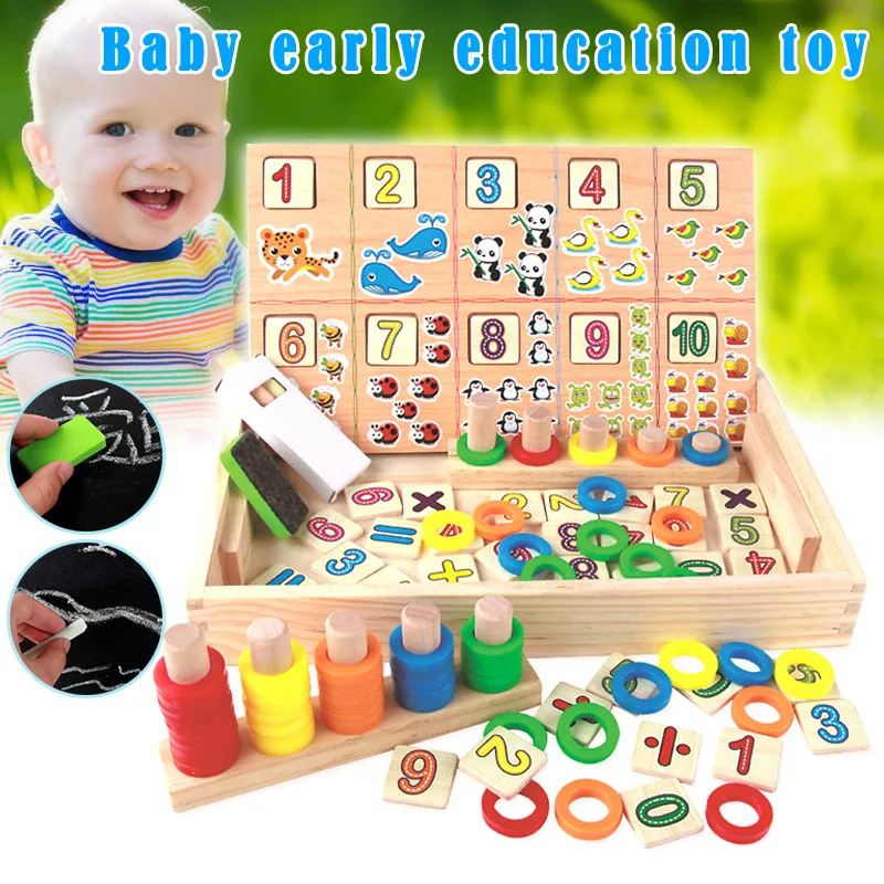 

Early Education Toy Puzzle Math Calculation Wooden Multifunctional Learning Case for Baby Kids BM88