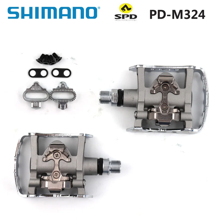SHIMANO PD M324 PD-M324 педаль SPD MTB дорожный педали включает в себя бутсы SM-SH56 набор велосипед педали запчасти