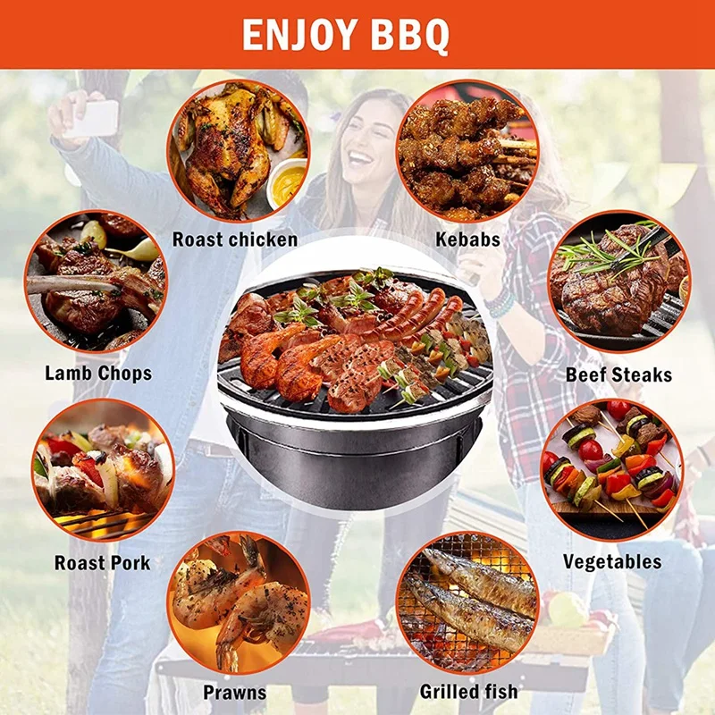 

BBQ Charcoal Grill Portable Household Korean Grill Round Carbon Barbecue Grill Camping Grill Stove,Indoor and Picnic