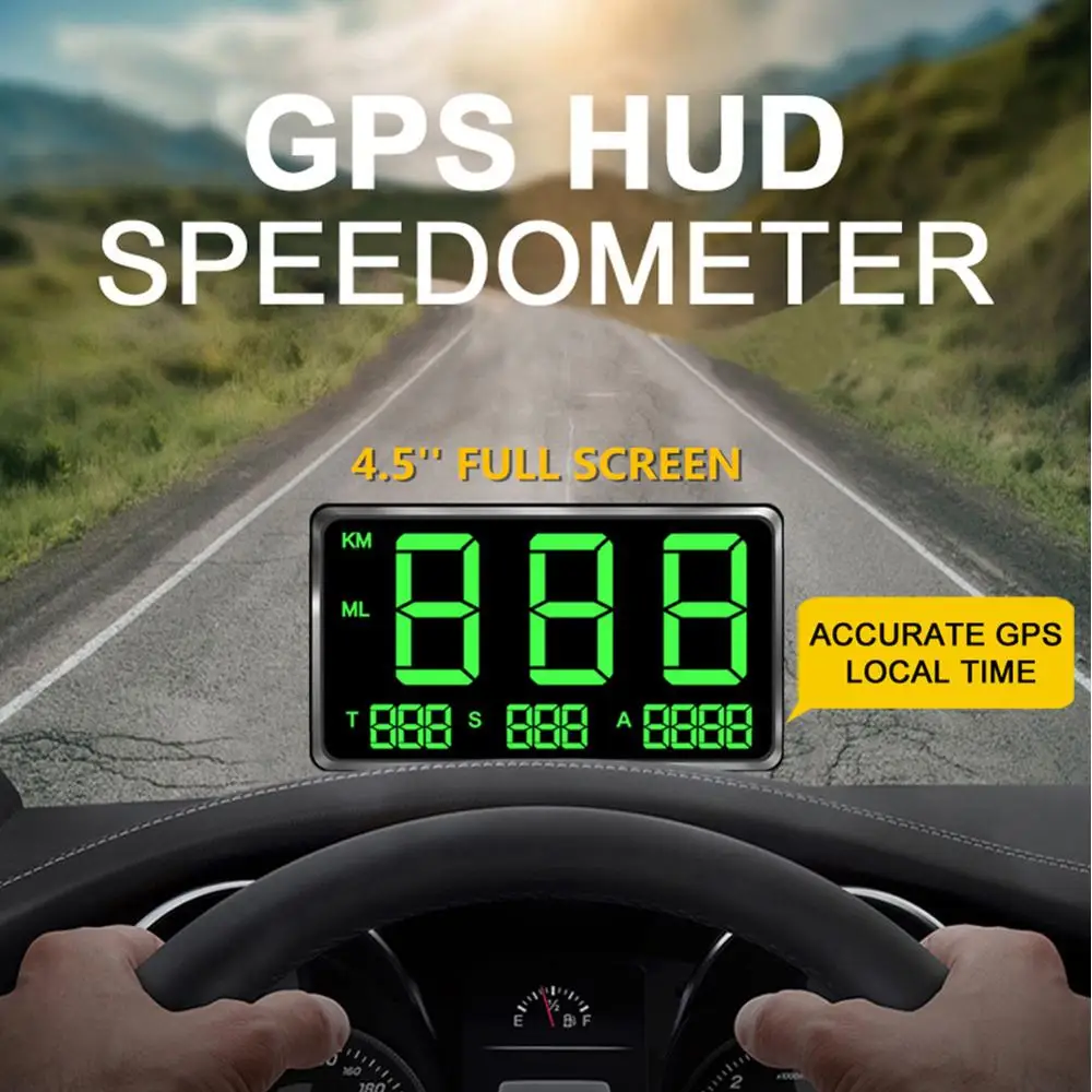 

Автомобильный GPS-спидометр, светодиодный дисплей, проектор высоты, км/ч миль/ч, одометр, автомобильные аксессуары Предупреждение о превышен...