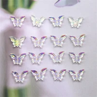 100pcs transparent glitter butterfly resin cute aurora nail art decorations for scrapbook diy embellishments accessories