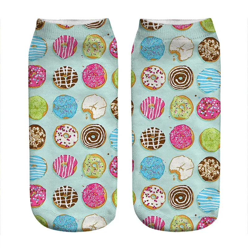

2021 женские носки kawaii милые носки с принтом пончиков женские Харадзюку счастливые забавные новые милые подарочные носки для девочек для жен...