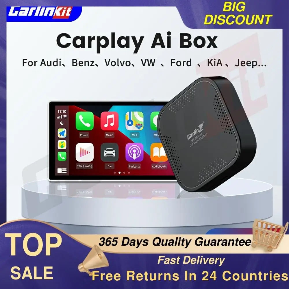 

Carlinkit Carplay Dongle Wireless Android Auto Ai Box TV Android 9.0 Car Multimedia Player GPS 4+64G Mirror Smart Link Netflix