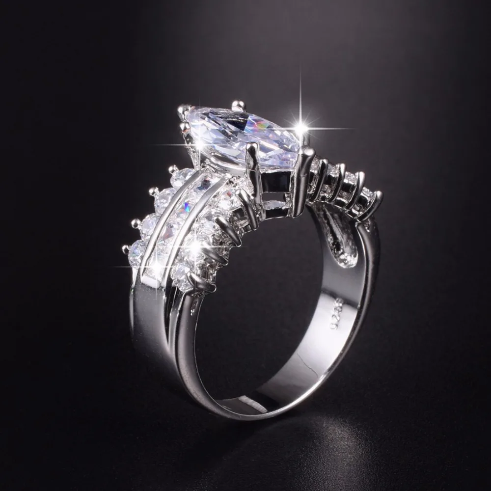 Женское кольцо из серебра 925 пробы с имитацией бриллианта 3 карата|ring for|ring for salerings