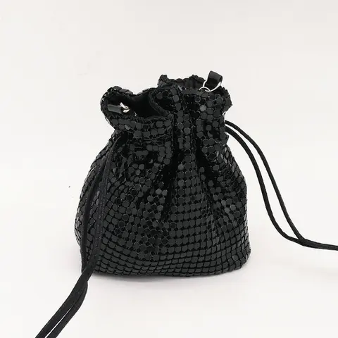 Boutique De FGG супер мини размер женский вечерний кошелек сумка для девочек алюминиевое ведро Сумочка для денег